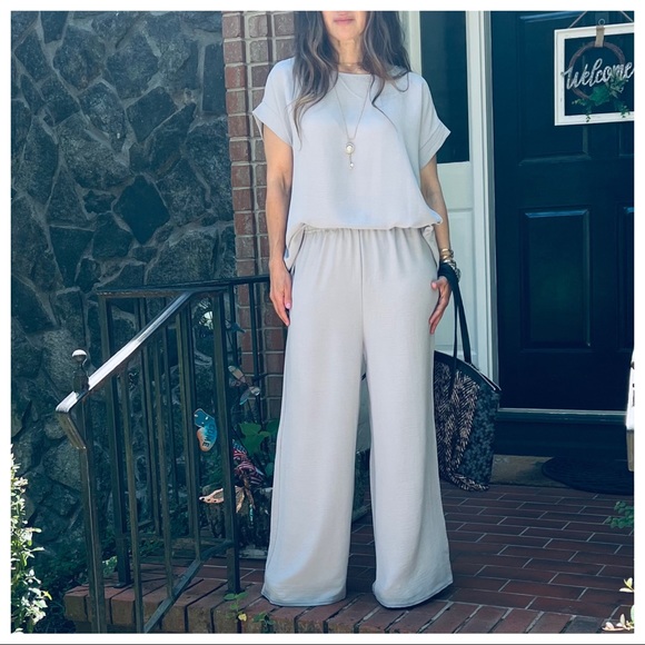 MADE IN FRANCE! FABULOUS WIDE LEG PANT AND TUNIC TOP 2 PIECE SET - Picture 3 of 9